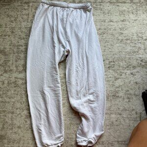 Aerie OTT Fleece Joggers – White, Size S | Buttery Soft Lounge Essential 🤍